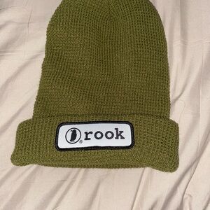 Rook Coffee Olive Green Knit Beanie